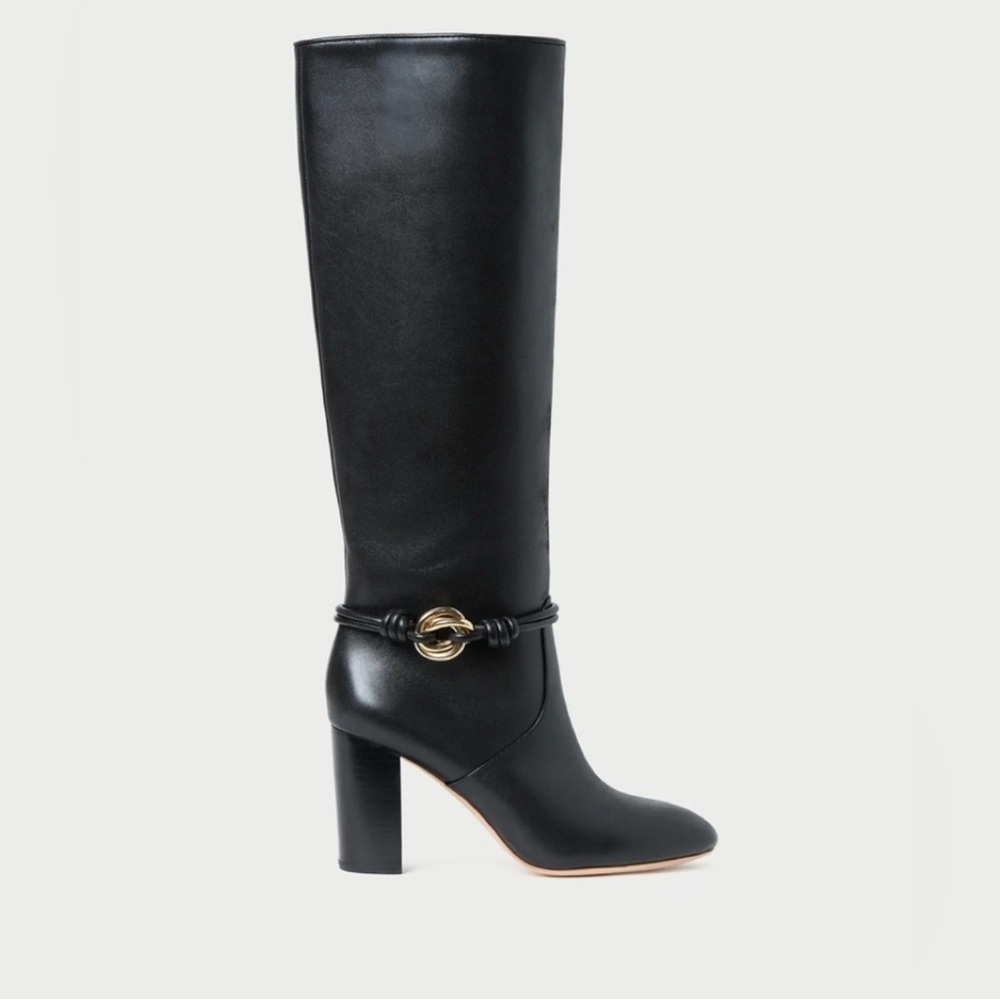 Loeffler Randall Goldy Black Knee High Boots 7.5